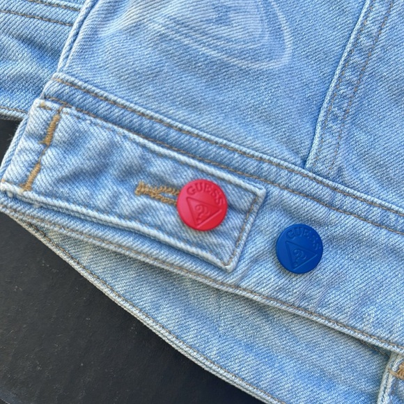 New J BALVIN GUESS Blue Denim Girls Jacket SZ 4 - Picture 6 of 8